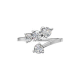 Silver Three Stone Wrap Ring