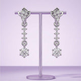 Silver Floral Drop Earrings