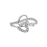 Silver Abstract Loop Solitaire Ring