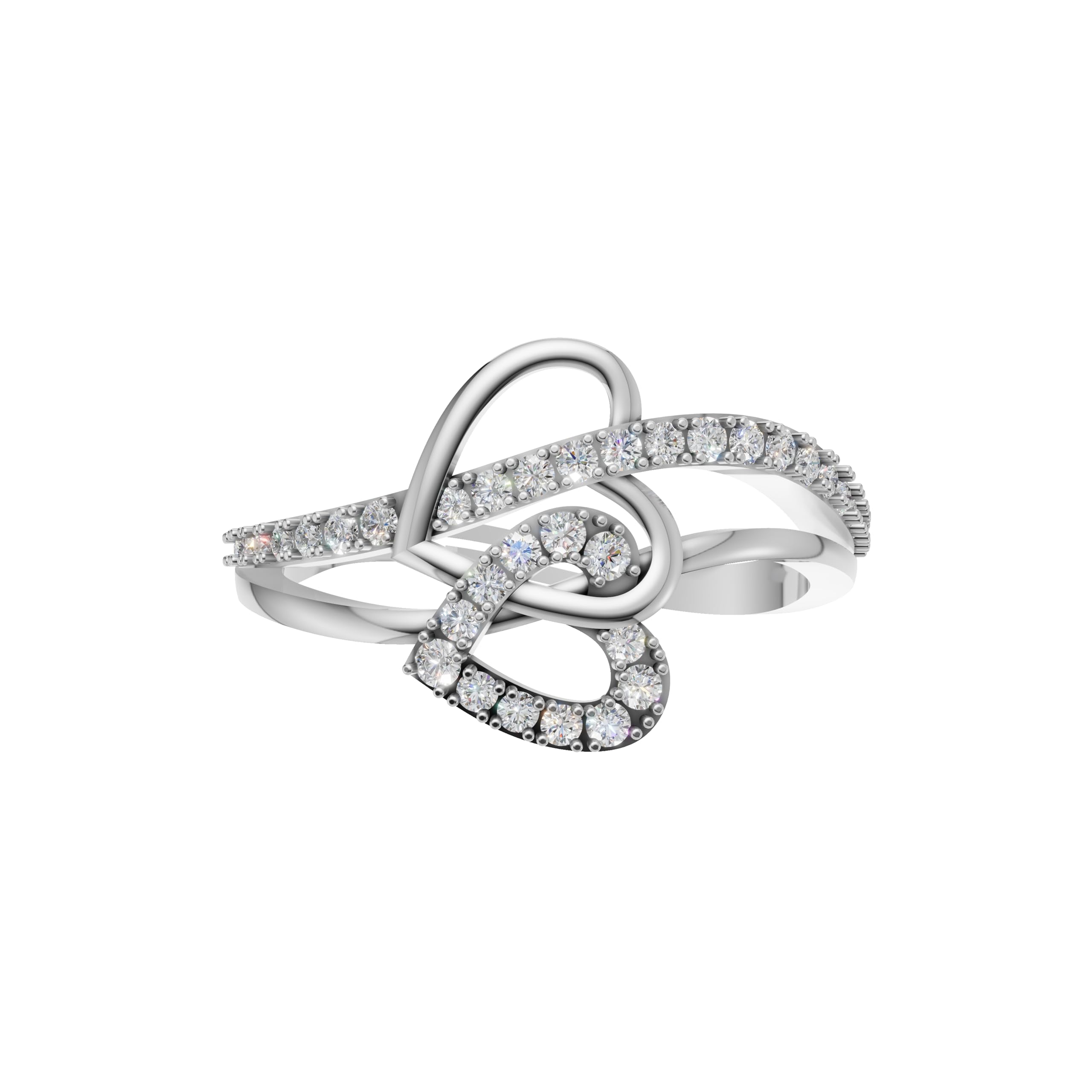 Silver Abstract Loop Solitaire Ring