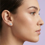 Silver Floral Radiance Stud Earrings