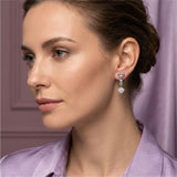 Silver Geometric Drop Earrings