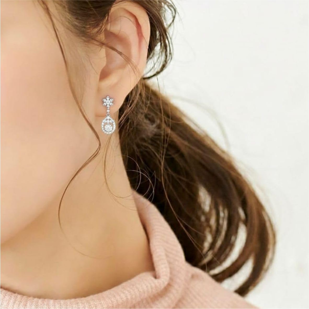Silver Dazzling Cascade Drop Earrings
