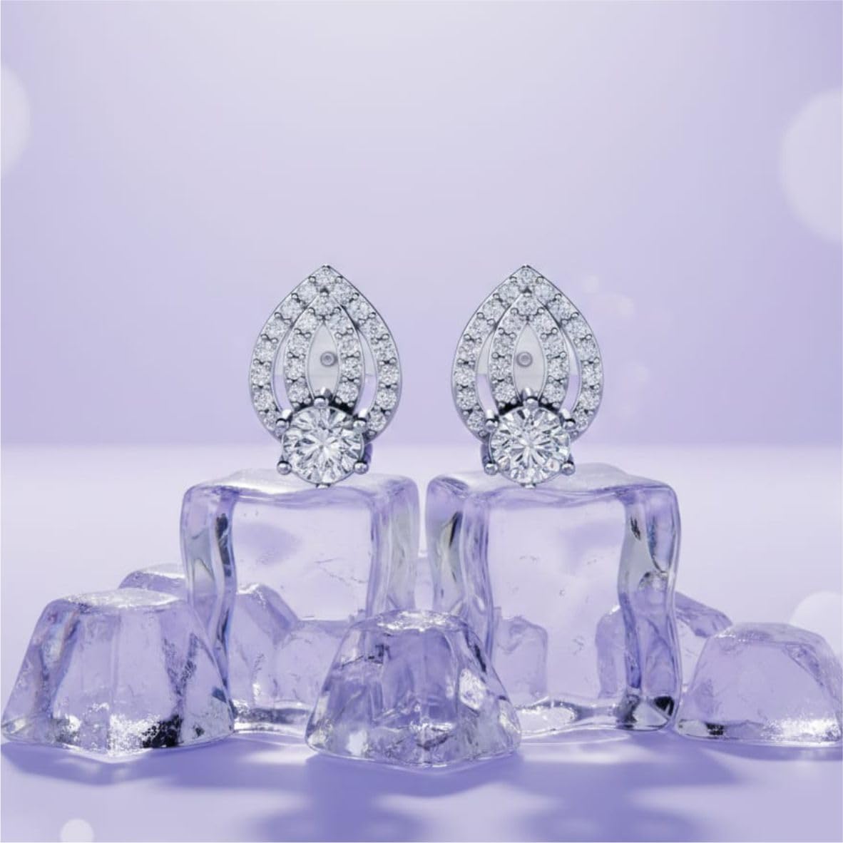 Silver Radiant Marquise Embrace Studs