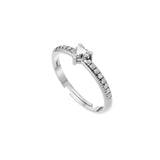 Silver Heart-Cut Solitaire Ring