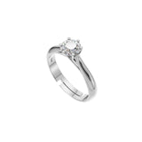 Silver Round Solitaire Ring