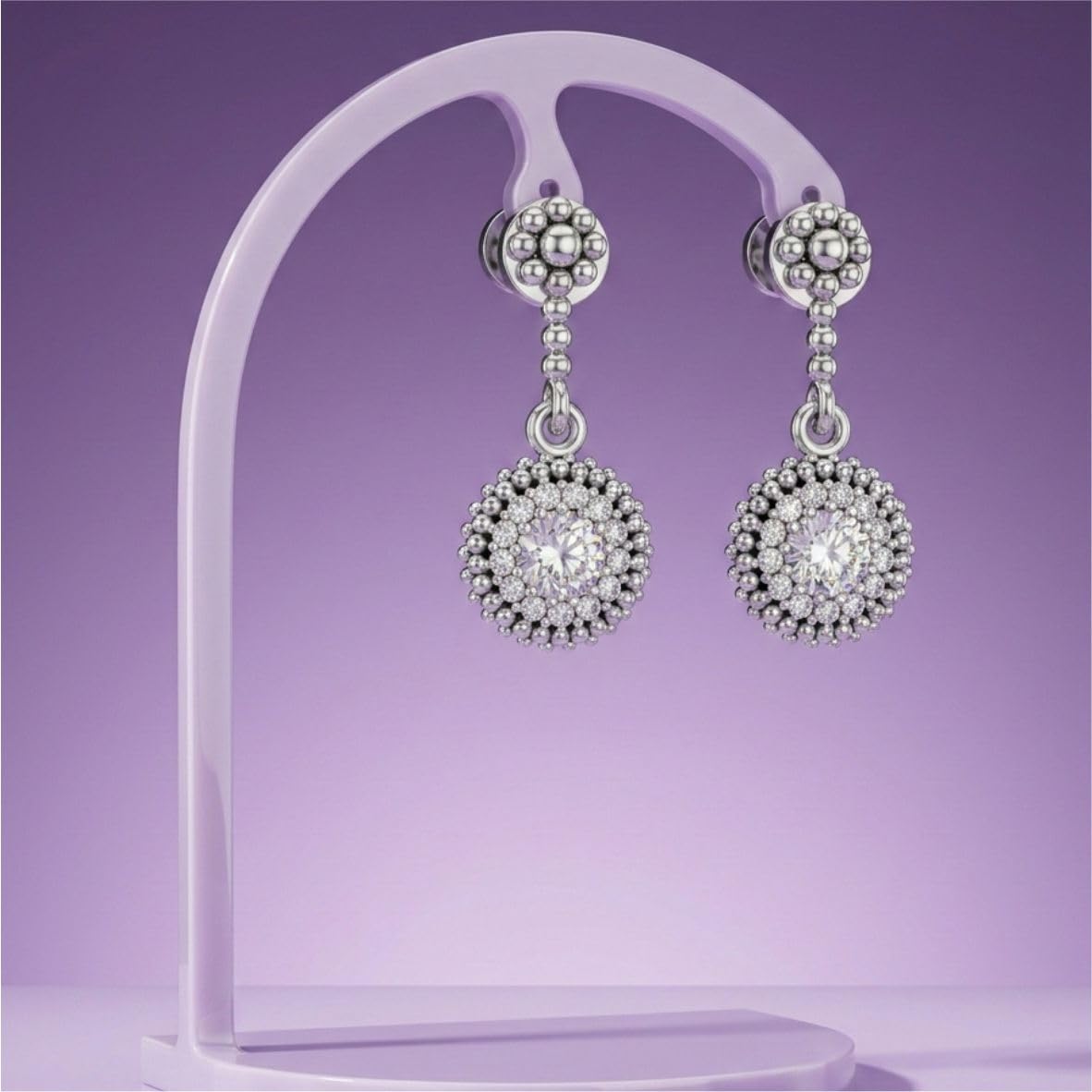 Silara Celeste Halo Drop Earrings