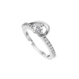 Silver Swirl Solitaire Ring