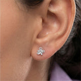 Silver Dancing Blossom Stud Earrings