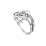 Silver Abstract Loop Solitaire Ring