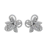 Silver Dancing Blossom Stud Earrings
