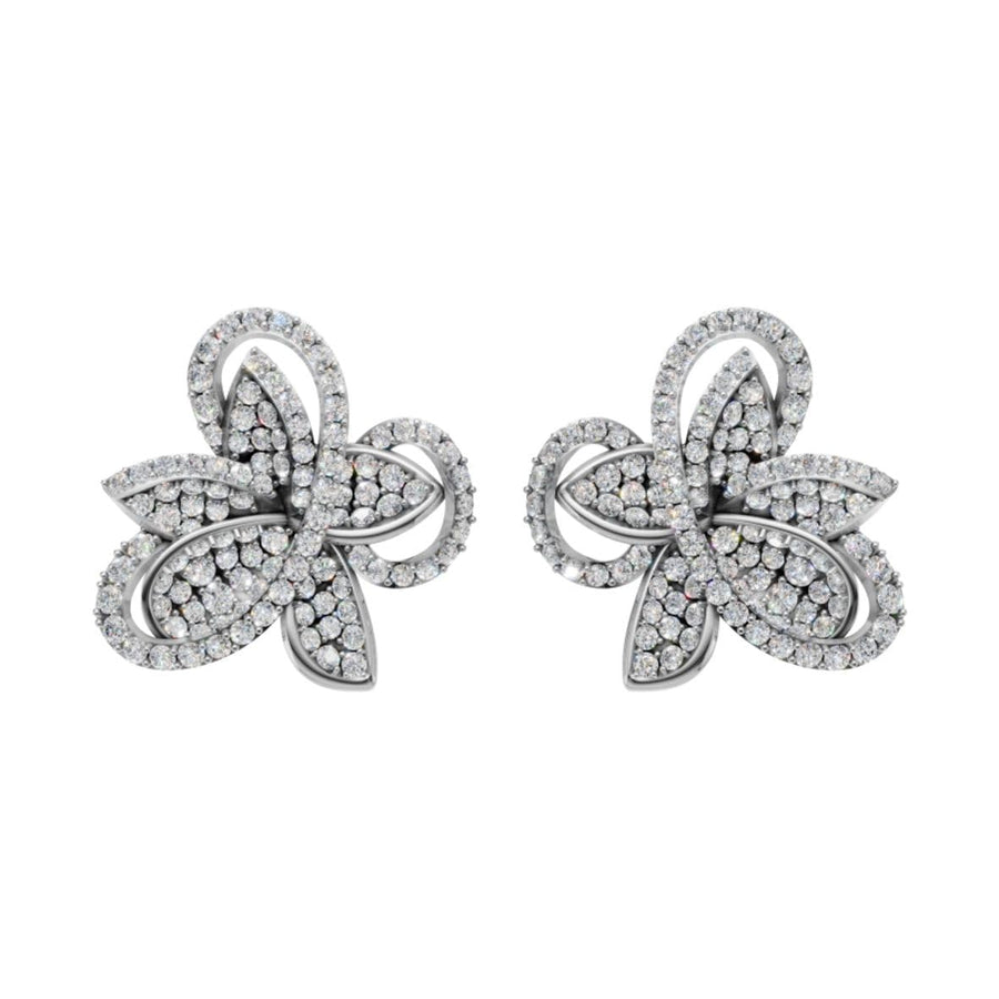 Silver Dancing Blossom Stud Earrings