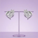 Silver Twinkling Heart Stud Earrings