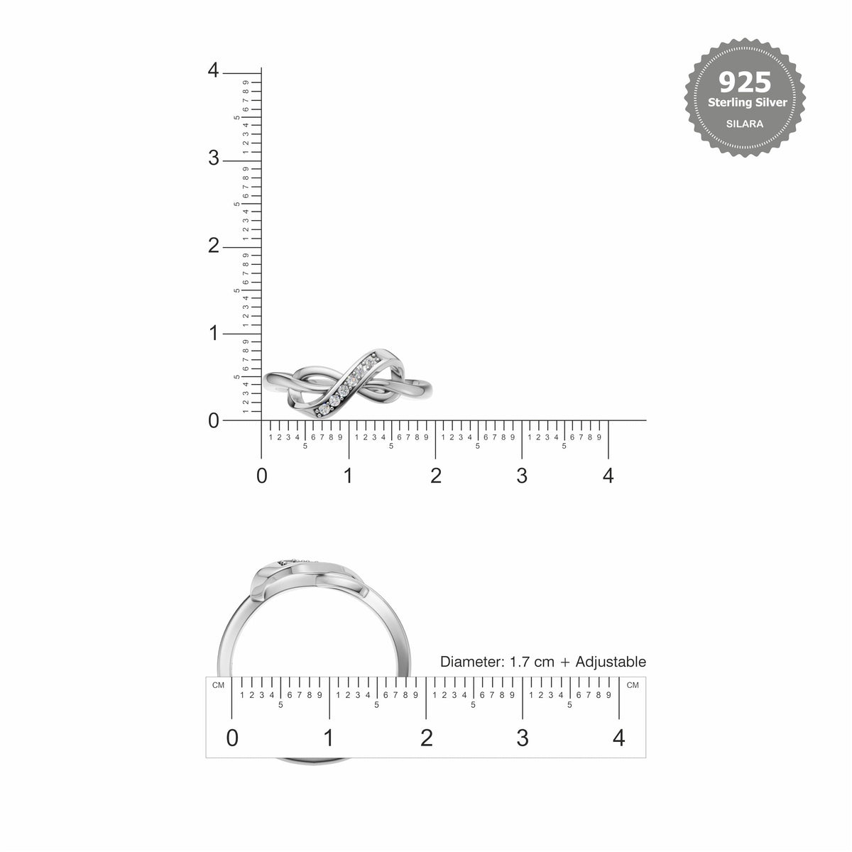 Silver Infinity Solitaire Ring