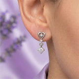 Silver Geometric Drop Earrings