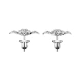 Silver Regal Petal Cluster Earrings