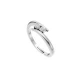 Silver Open Wrap Solitaire Ring