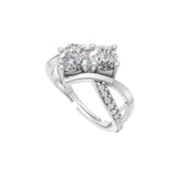 Silver Cushion Halo Solitaire Ring