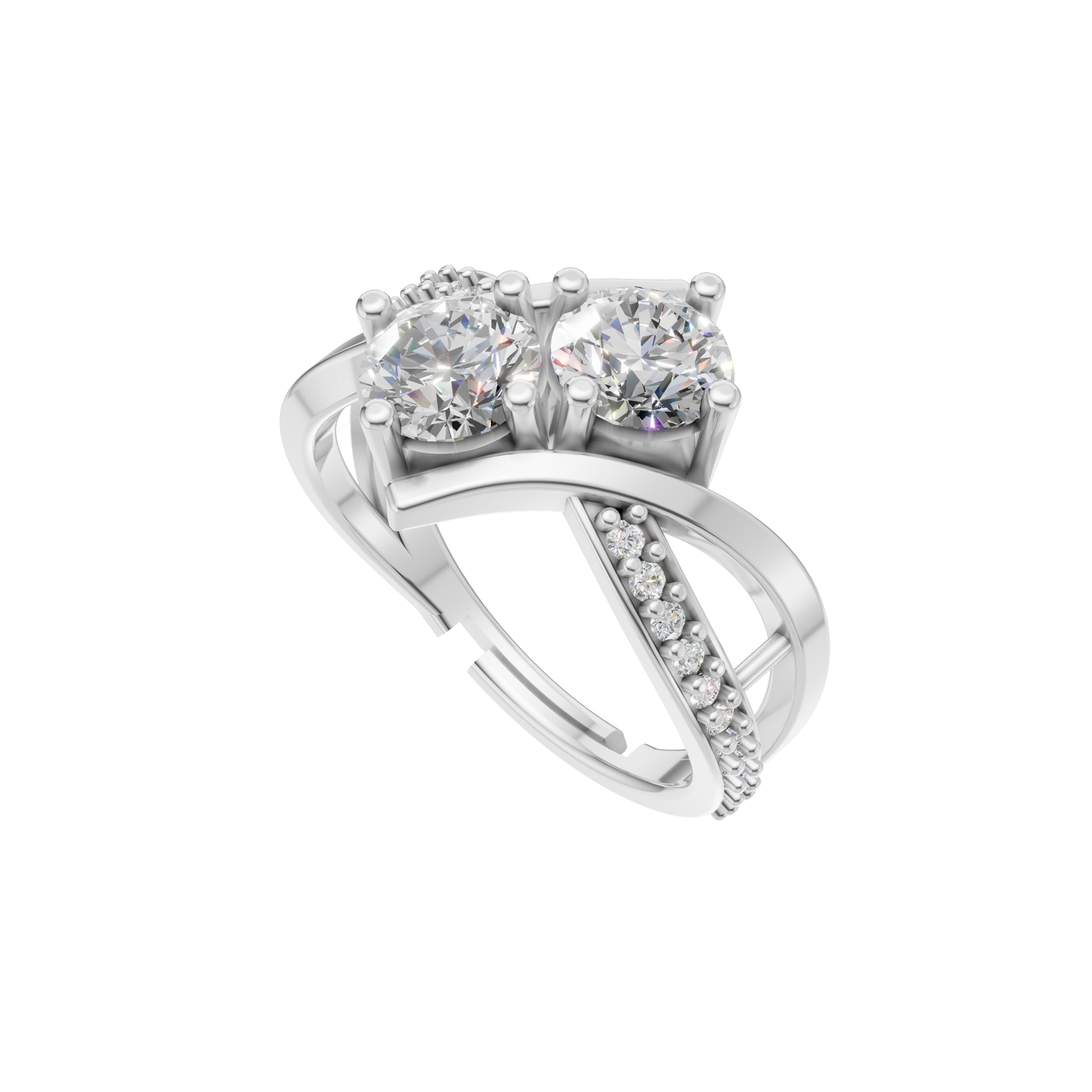 Silver Cushion Halo Solitaire Ring