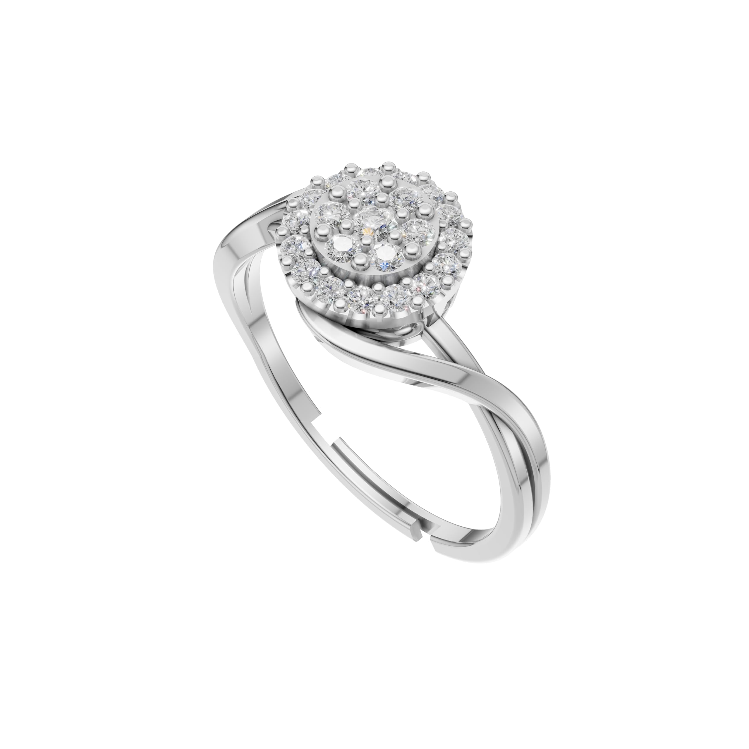 Silver Crown-Inspired Solitaire Ring