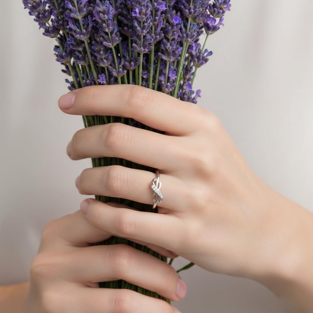 Silver Infinity Solitaire Ring
