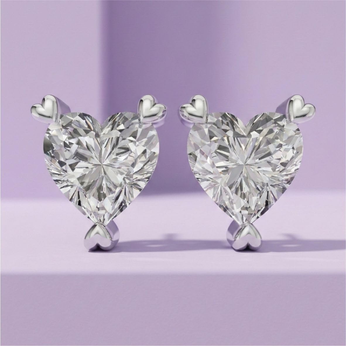 Silver Eternal Heart Crystal Earrings
