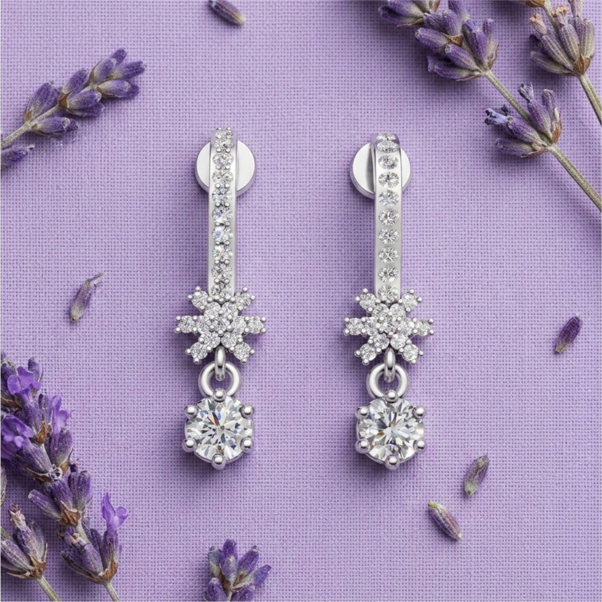Silver Linear Drop Earrings