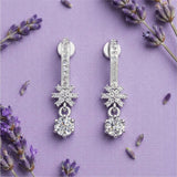 Silver Linear Drop Earrings