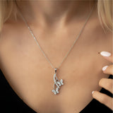 Silver Drop Butterfly Pendant