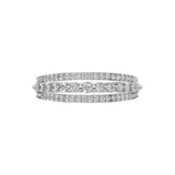 Silver Multi-Row Sparkle Statement Ring