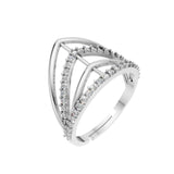 Silver Crown Style Solitaire Ring