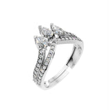 Silver Marquise Trio Stone Ring