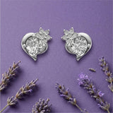 Silver Twinkling Heart Stud Earrings