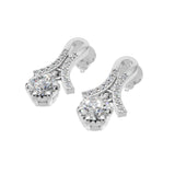 Silver Grace Arc Drop Earrings