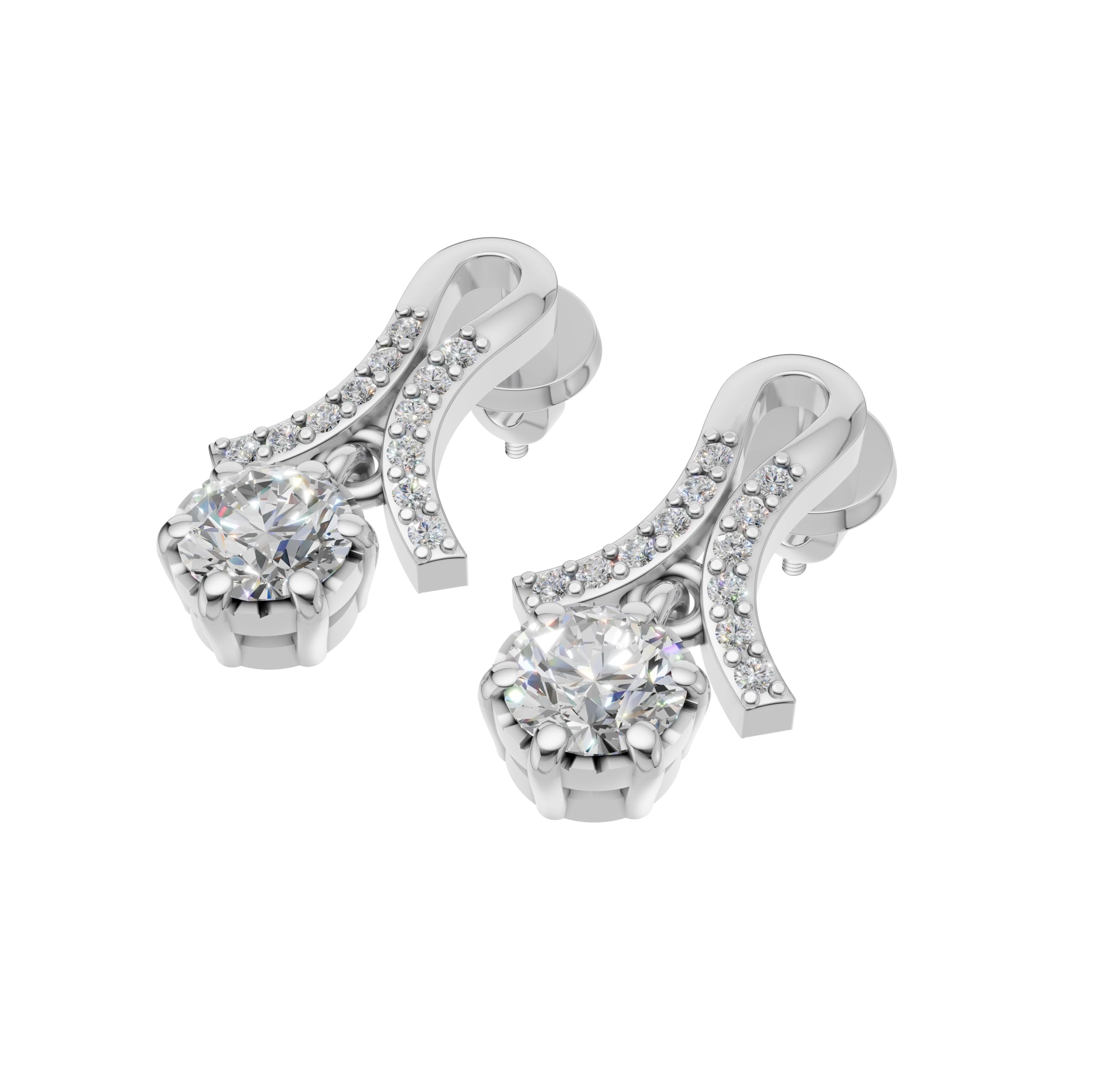 Silver Grace Arc Drop Earrings
