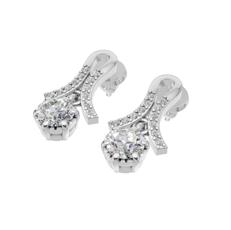 Silver Grace Arc Drop Earrings
