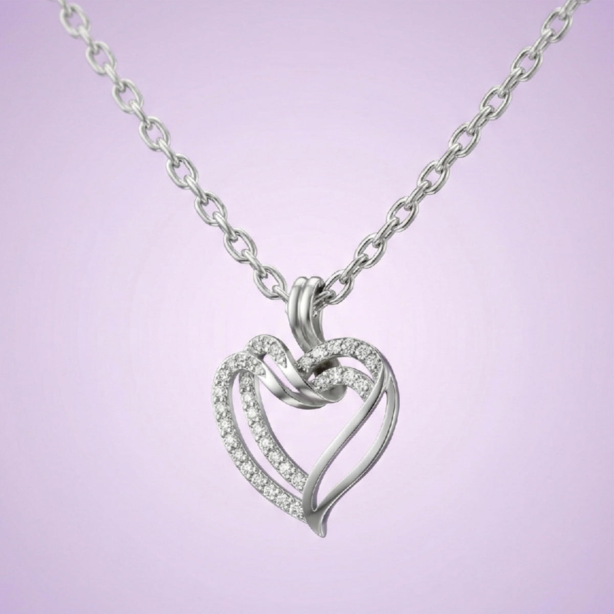 Silver Heart Drop Pendant