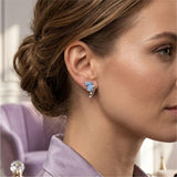 Silara Blue Petal Butterfly Earrings