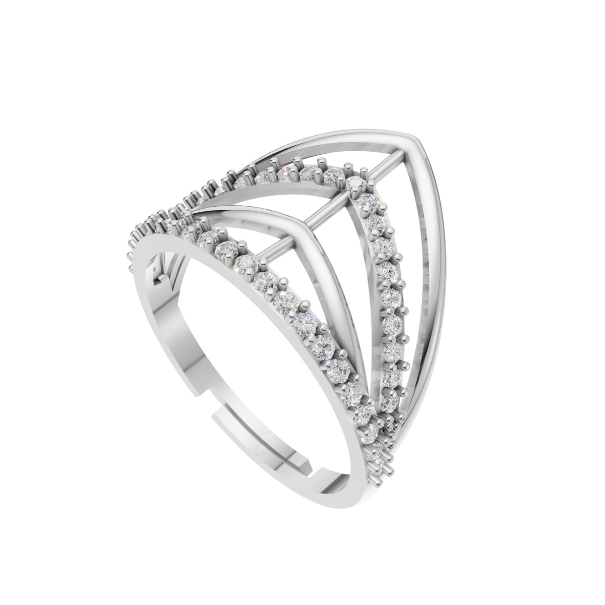 Silver Crown Style Solitaire Ring