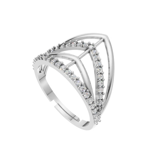 Silver Crown Style Solitaire Ring