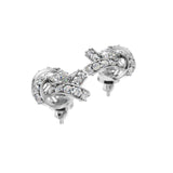 Silver Textured Rosebud Stud Earrings