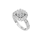 Silver Halo Solitaire Statement Ring