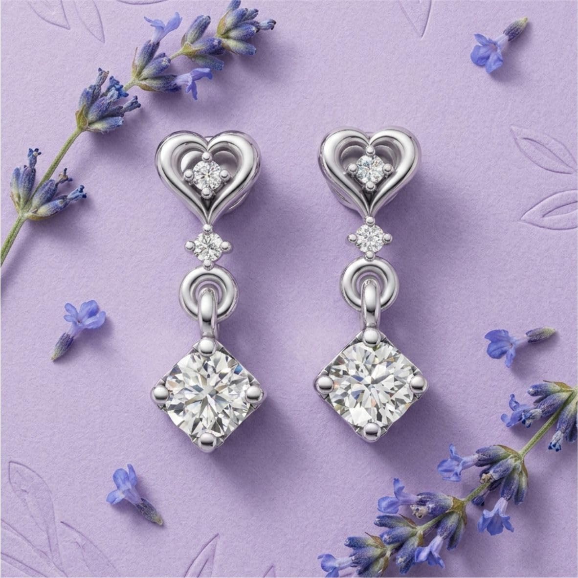Silver Geometric Drop Earrings