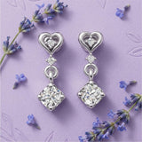 Silver Geometric Drop Earrings