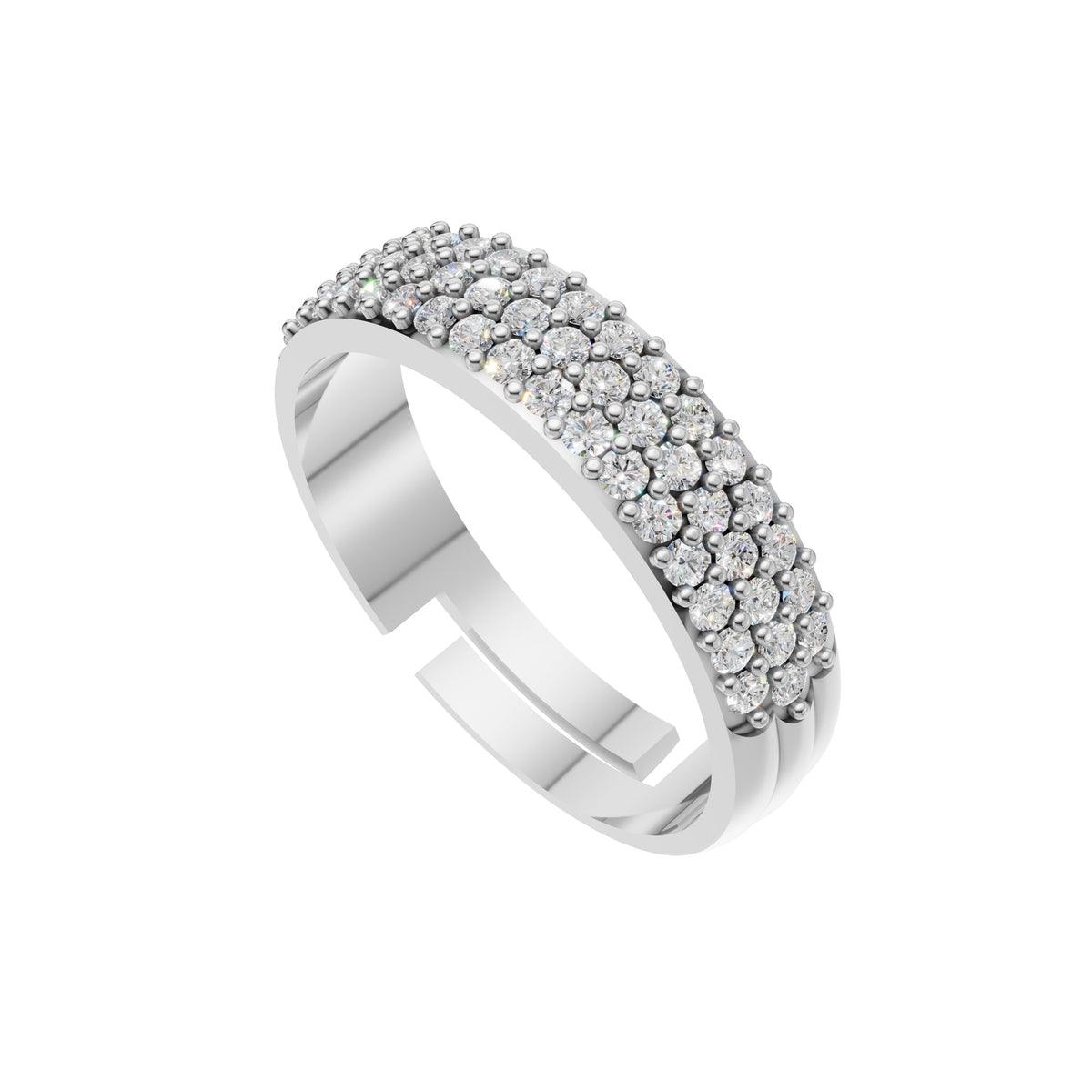 Silver Full Eternity Pavé Band Ring