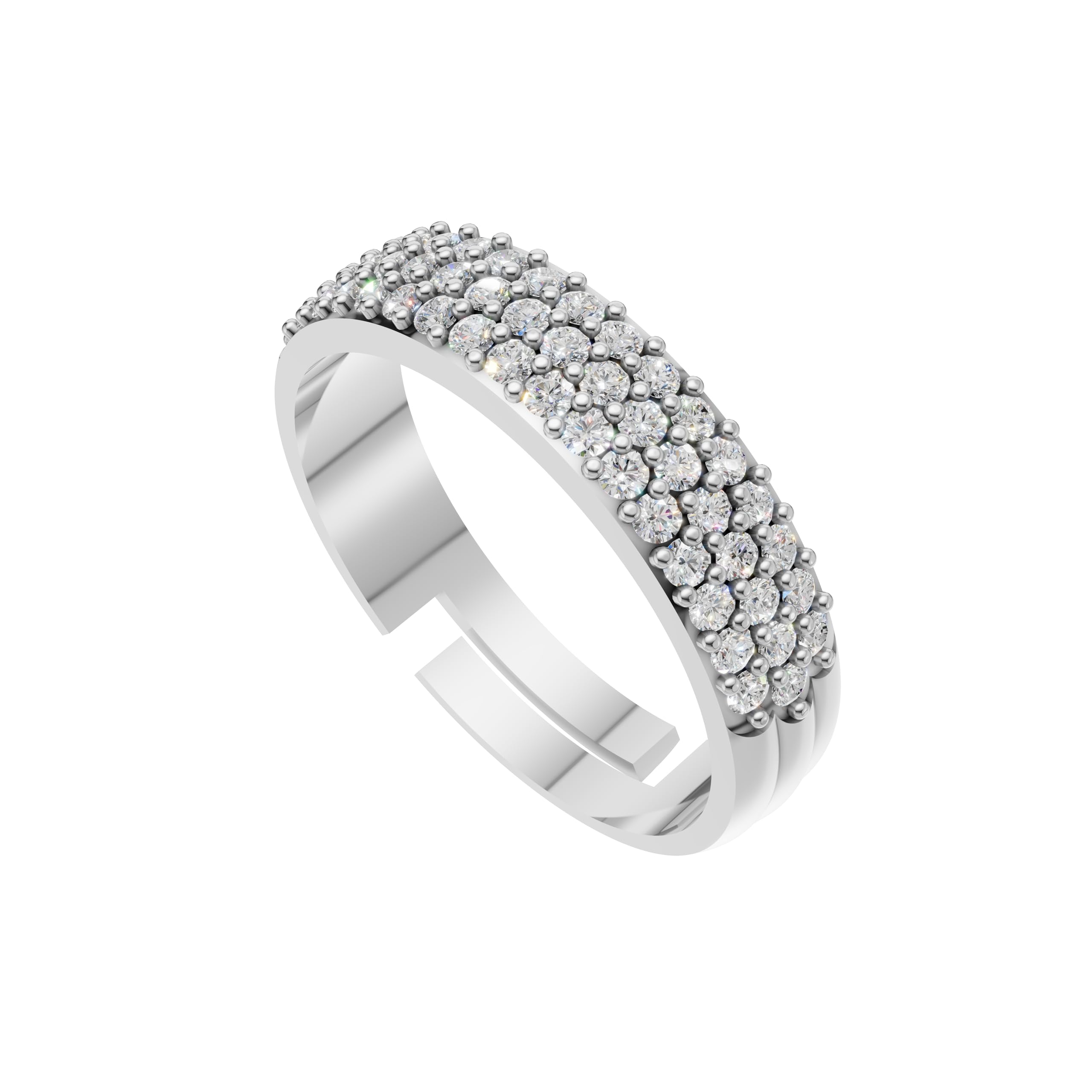 Silver Full Eternity Pavé Band Ring