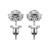Silver Celestial Halo Stud Earrings