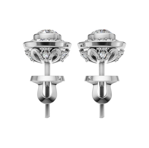 Silver Celestial Halo Stud Earrings