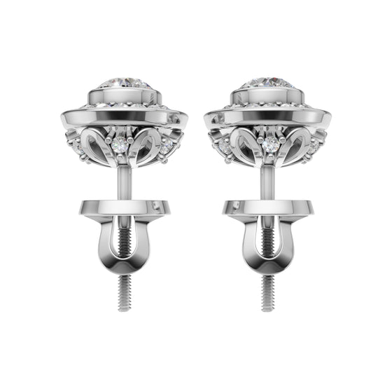 Silver Celestial Halo Stud Earrings
