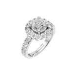 Silver Halo Solitaire Statement Ring